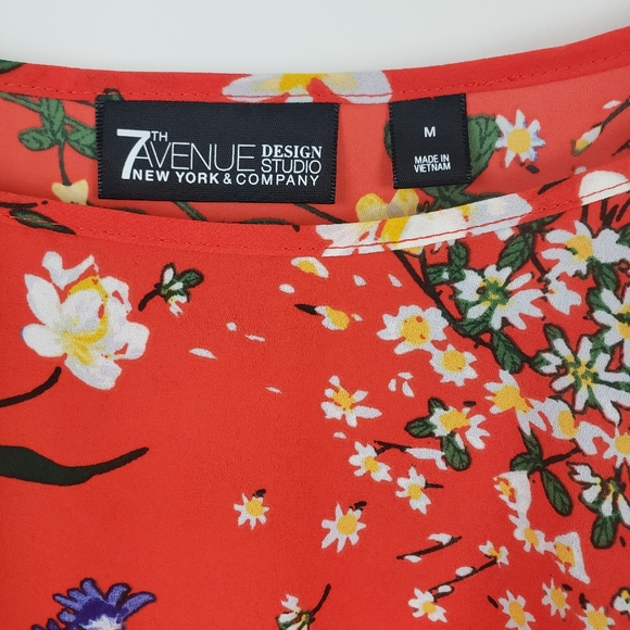 New York & Company Floral Cold Shoulder Blouse - Picture 9 of 12